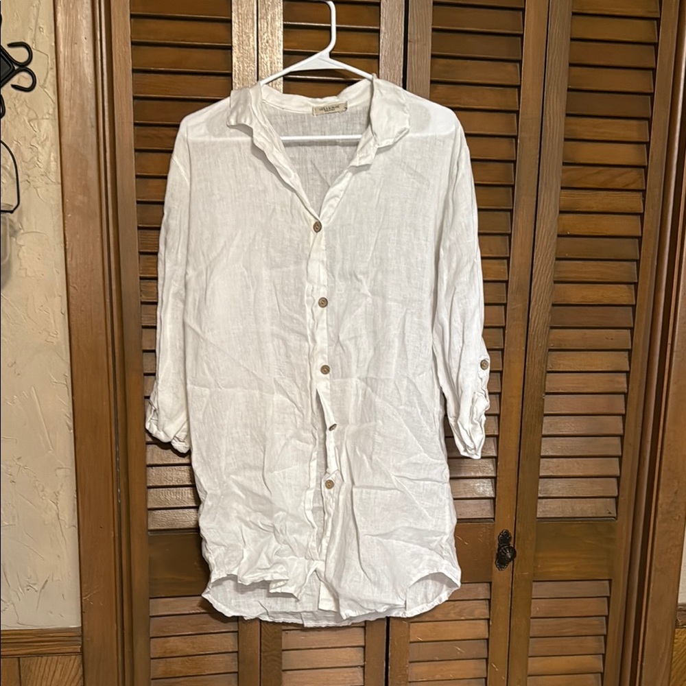 White Button-Up Women's Top